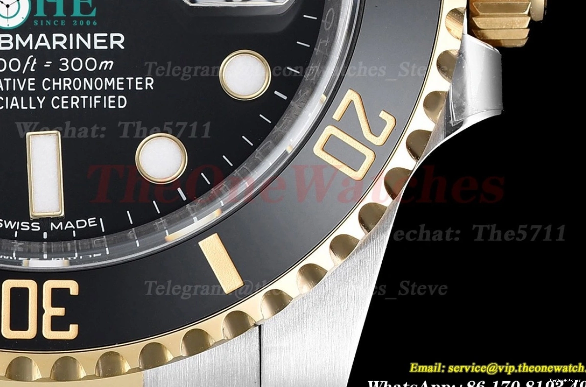 116613LN VS3135 Black Submariner 904L YG Dial SS CLEAN 0326